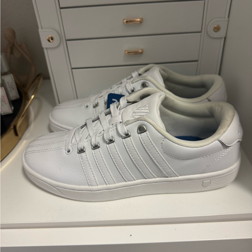 K-Swiss White Athletic Shoes - Picture 3 of 5